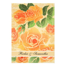 Invitación del boda de los rosas 5x7 del melocotón