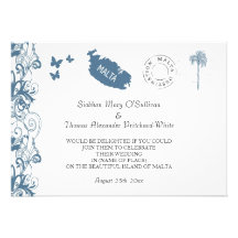 Invitación del boda de Malta en el azul de Malta