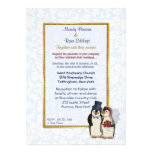 Invitación del boda de novia y del novio del pingü