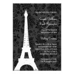 Invitación del boda de París del damasco (negro)