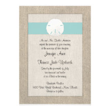 Invitación del boda de playa del dólar de arena - 