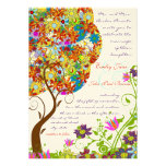 Invitación del boda del árbol de amor de la flor d