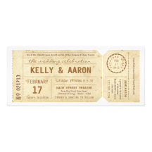 Invitación del boda del boleto de teatro de Playbi