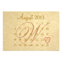 Invitación del boda del calendario