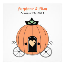 Invitación del boda del carro de la calabaza
