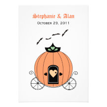 Invitación del boda del carro de la calabaza