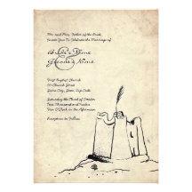 Invitación del boda del castillo de la arena del v