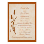 Invitación del boda del Cattail de Brown