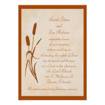 Invitación del boda del Cattail de Brown