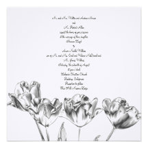 Invitación del boda del cromo del tulipán