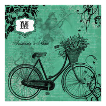 Invitación del boda del cuadrado de la bicicleta d