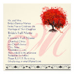 Invitación del boda del cuadrado del árbol de amor