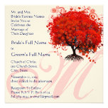 Invitación del boda del cuadrado del árbol de amor