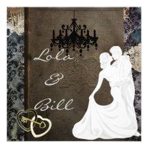 Invitación del boda del cuento de hadas del vintag