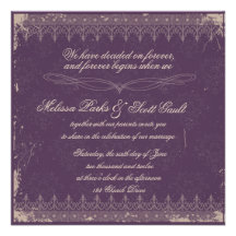 Invitación del boda del damasco de la berenjena de