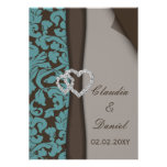 invitación del boda del damasco de la moca