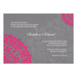 Invitación del boda del damasco del gris y de las 