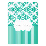 Invitación del boda del damasco del verde esmerald invitaciones