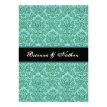 Invitación del boda del damasco elegante del TRULL