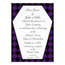 Invitación del boda del ébano de Damier (añil)