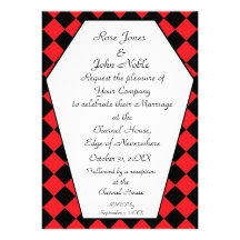 Invitación del boda del ébano de Damier (rubí)