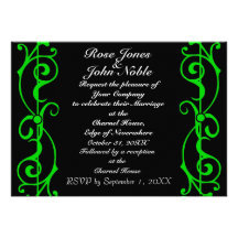 Invitación del boda del ébano de la fibrilla (cal)
