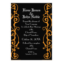 Invitación del boda del ébano de Tendrillon (naran
