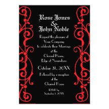 Invitación del boda del ébano de Tendrillon (rubí)