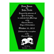 Invitación del boda del ébano del ataúd (cal)