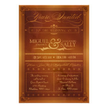 Invitación del boda del estilo del poster del país