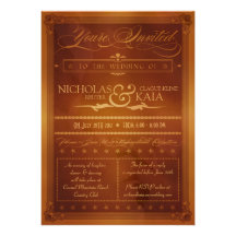 Invitación del boda del estilo del poster del país