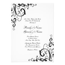 Invitación del boda del Flourish del blanco y del 