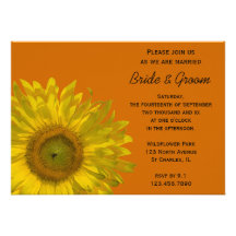 Invitación del boda del girasol