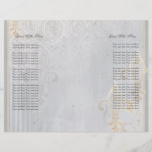 Invitación del boda del gris de Fleur di Lys Damas Flyer Personalizado