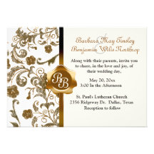 Invitación del boda del monograma