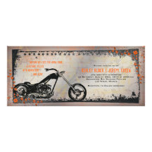 Invitación del boda del motorista o de la motocicl