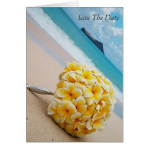 Invitación del boda del ramo del Plumeria Felicitación
