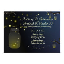 Invitación del boda del tarro y de la luciérnaga d