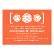 Invitación del boda del videojugador de los dados 