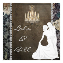 Invitación del boda del vintage AUTÉNTICA