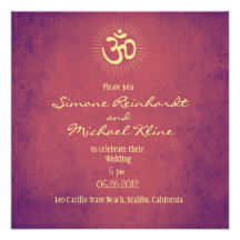 Invitación del boda, símbolo de OM