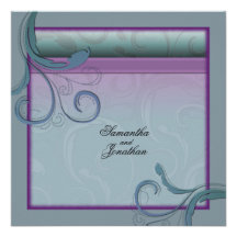 Invitación del boda - trullo y helecho púrpura y r