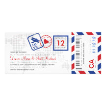 Invitación del boleto del correo aéreo del documen