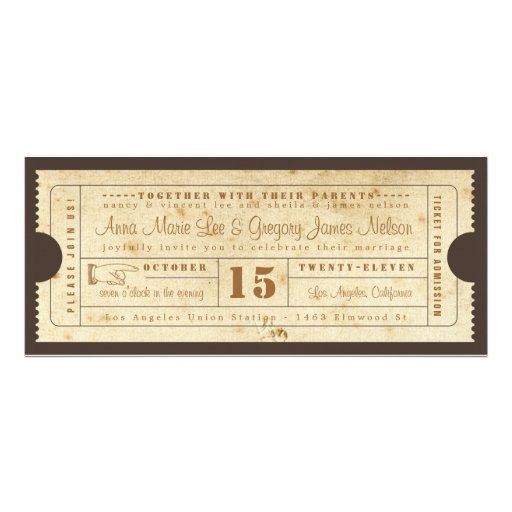 Invitación del boleto del vintage