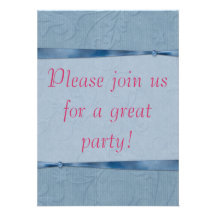 Invitación del brocado de Blue Ribbon