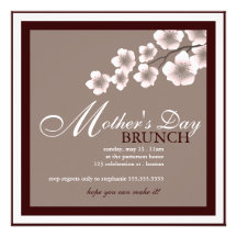 Invitación del brunch del día de madre de la flor 