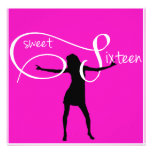 Invitación del chica de baile del dulce dieciséis