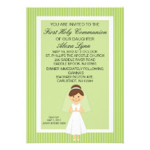 Invitación del chica de la comunión del bonito de 