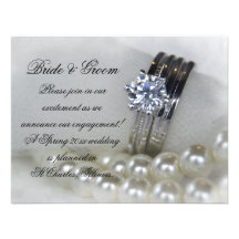 Invitación del compromiso del diamante y de las pe