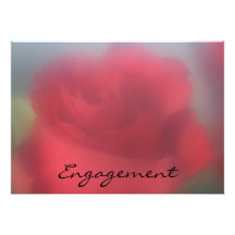 Invitación del compromiso del rosa rojo